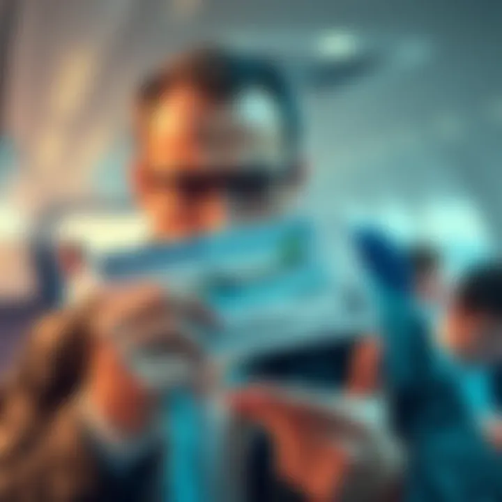 A traveler looks upset while holding a Ryanair ticket, showing distress over lost money due to customer service issues with Revolut