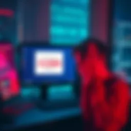 A person looks stressed while staring at a computer screen showing account closure message.