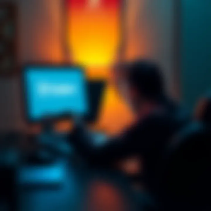 A person sitting at a desk with a laptop open, showing the Kraken logo on the screen, looking frustrated while holding their head in their hands.