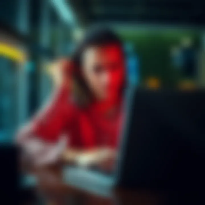 A person looking stressed while using a laptop, indicating issues with the Gemini web app's data retention.