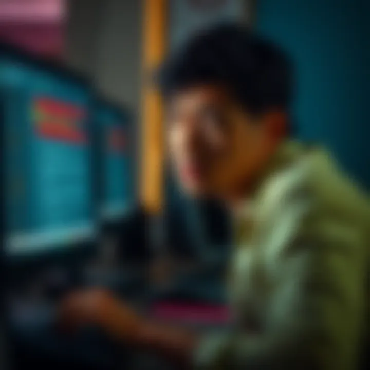 A frustrated person looking at a computer screen displaying cryptocurrency transaction errors