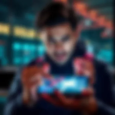 A person looking frustrated while holding a Solana Seeker device with an unresponsive touch screen, indicating issues with ghost touch.