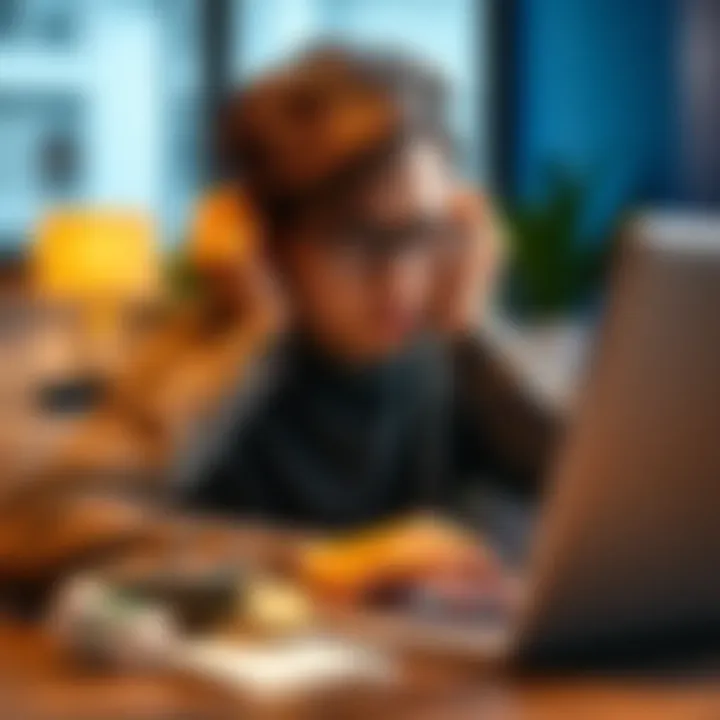 A person looks stressed while checking their bank account on a laptop, highlighting issues with payout reviews.