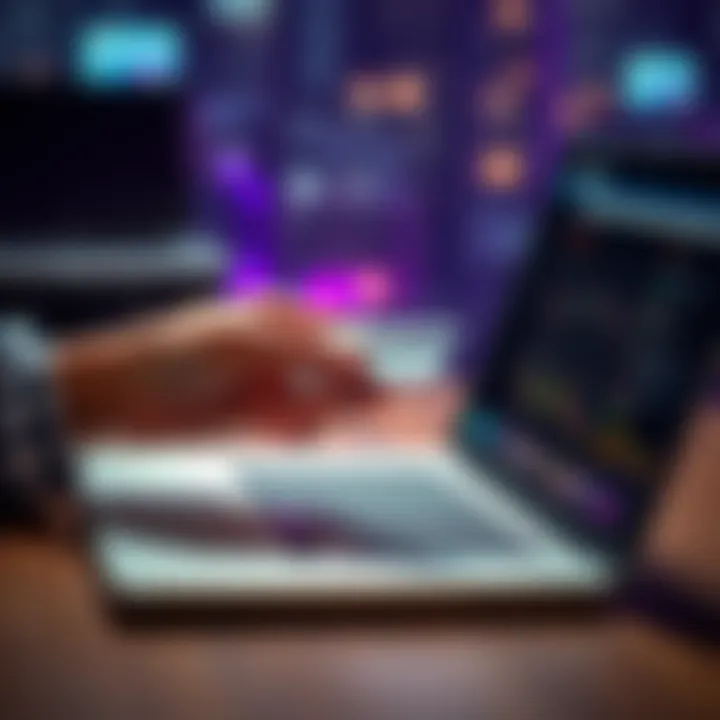 Person using a debit card on a laptop to fund a Bitcoin wallet