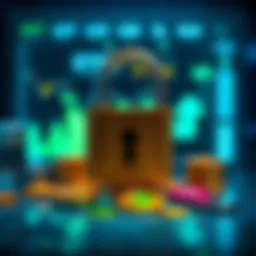 A visual representation of funds being locked in a digital bank, showing a padlock over financial icons such as ETFs, cryptocurrency symbols, and a savings account, illustrating the concept of account...