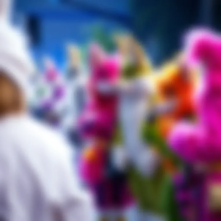 Furry Enthusiasts Gathering A group of furry enthusiasts in vibrant costumes at a community event, showcasing their playful personalities and interactions.