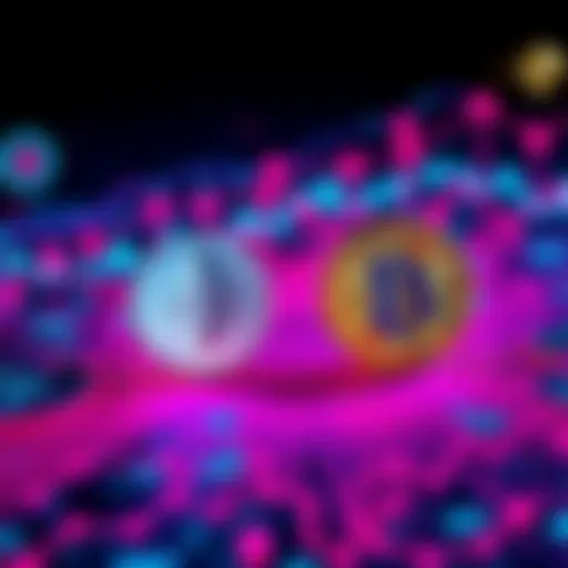 A visual representation of cryptocurrency concepts, showing Bitcoin and Ethereum logos, AI symbols, and a backdrop of national debt indicators and quantum computing graphics.