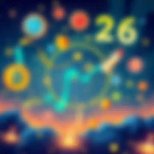 Illustration showing symbols of DeFi trends like stablecoins, tokenized assets, and cross-chain connections.