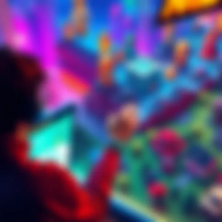 A player strategically buying properties in a colorful game interface while interacting with elements of the real world.