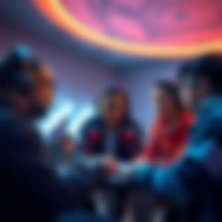 Group of gamers engaging in a discussion about gaming goals and clarity