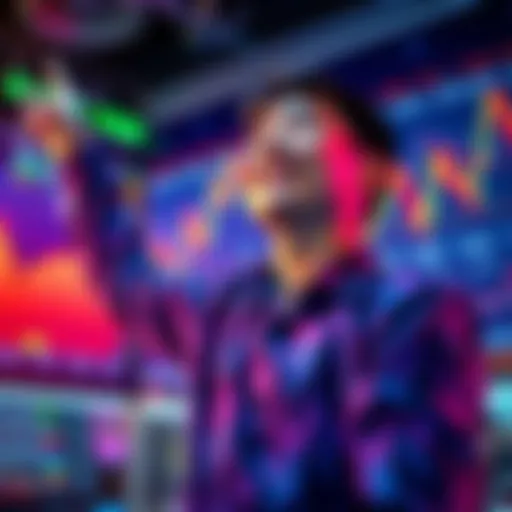 Garrett Jin celebrating his success in the ETH market, highlighting his impressive $1.2 million profit and loss achievement, surrounded by financial charts.