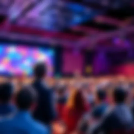Gavin Wood speaking at a conference about Polkadot and the Human Web3, with an audience engaging in the background