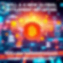 Illustration of a digital global settlement network with banks and technology icons, symbolizing fast and secure transactions.