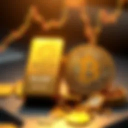 A visual showing a gold bar worth $5,200 next to a Bitcoin symbol needing to reach $1.8 million, illustrating the market dynamics between the two assets.