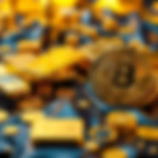 A visual representation of gold bars transitioning into Bitcoin coins, symbolizing the shift from gold to cryptocurrency investments.