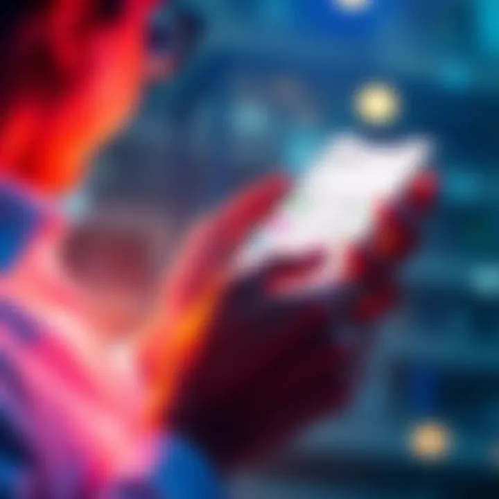 A person analyzing investment options on a smartphone using Google Pay, highlighting points conversion and investment strategies