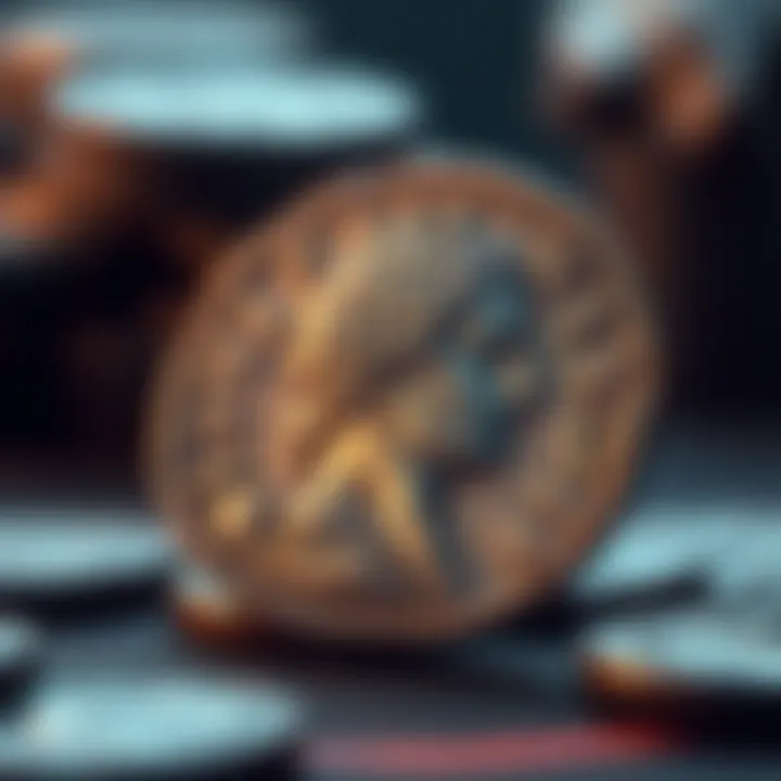 A close-up view of a tetradrachm coin featuring Gordian III, showcasing its intricate design and minting details from Antioch.
