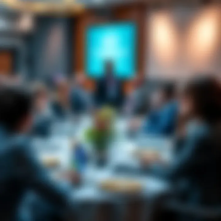 Participants engage in discussions about sustainable treasury management at a roundtable event.