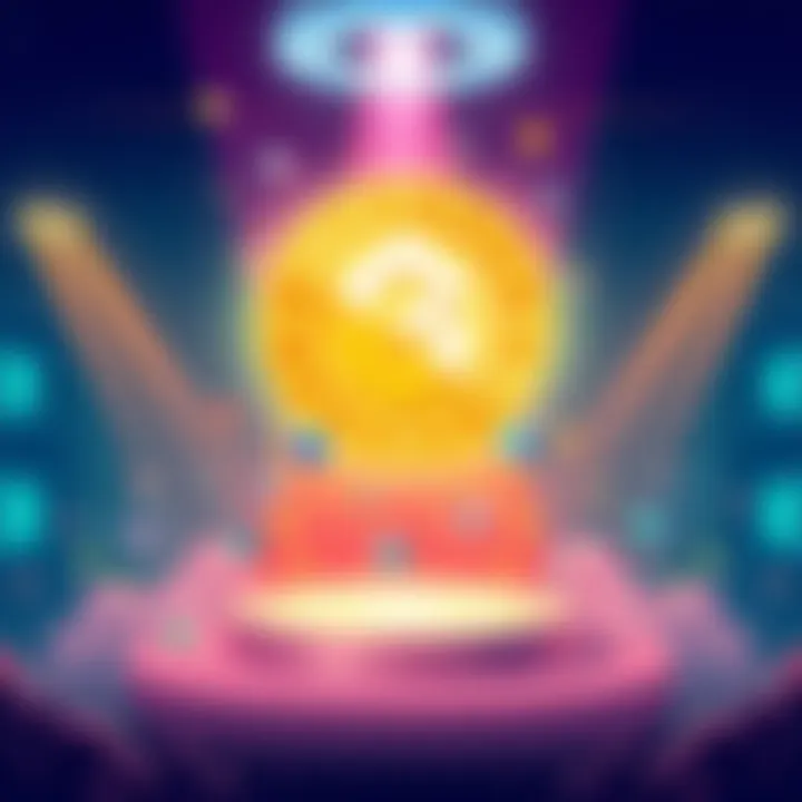 Illustration showing the launch of GPTCoin with visuals of blockchain elements and community engagement