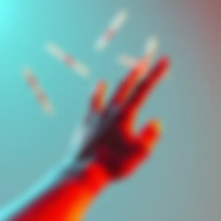 A person stretching out their hand towards a few floating straws, symbolizing the act of grasping at straws in a challenging situation.