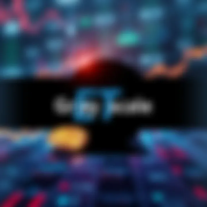 Grayscale logo with Chainlink token symbol and financial charts indicating growth