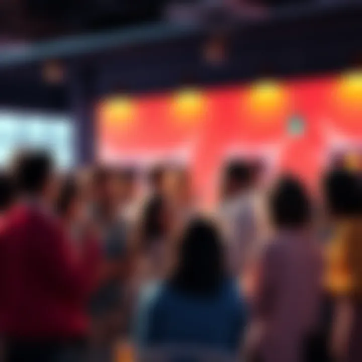 A diverse group of people engaged in lively conversation about current events and trends