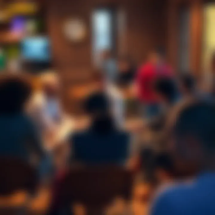 Diverse group of people seated in a circle sharing ideas about finance and savings