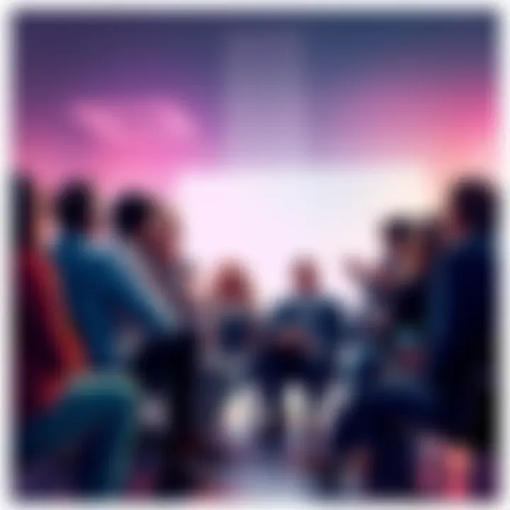 A diverse group of people engaged in a lively discussion about a narrative's ending.