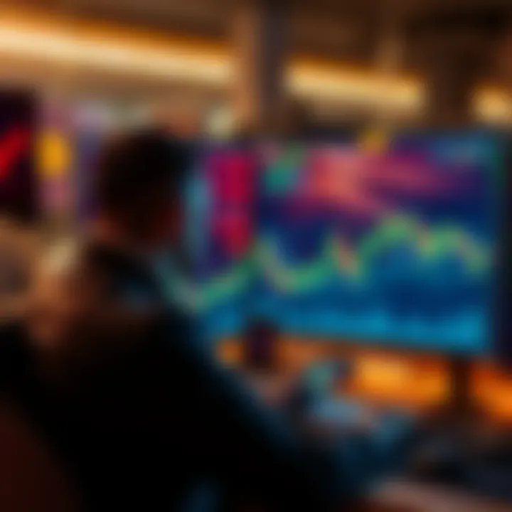 A person calculating their Bitcoin investments while looking at a computer screen showing Bitcoin prices and graphs.