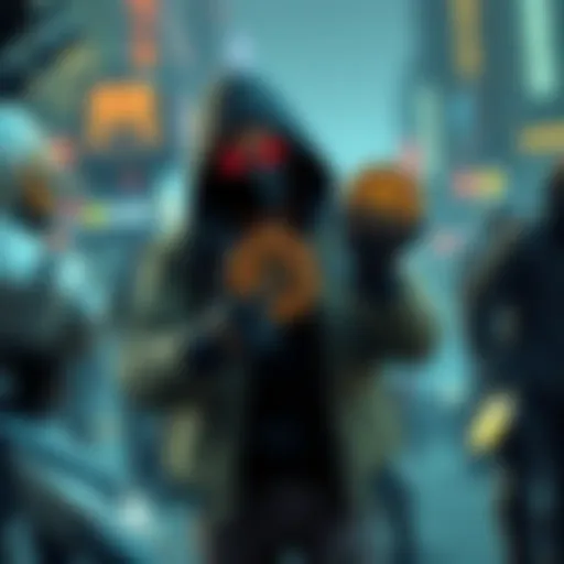 A digital art piece showing a character representing a leaker holding memecoins while surrounded by video game elements, symbolizing the shift from game leaks to cryptocurrency.