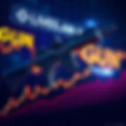 Graph showing the sudden rise in GUN token prices with Off The Grid logo in the background