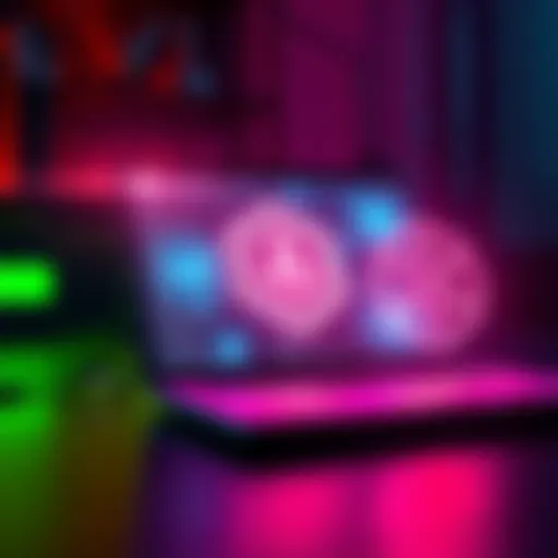 Graphic showing a laptop and AI symbols for a hackathon event