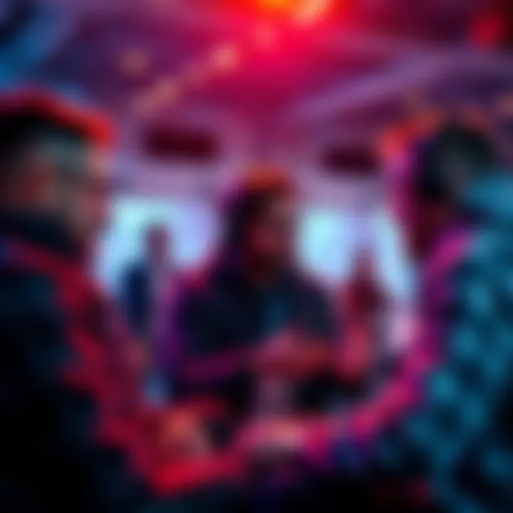 Innovators collaborating at a hackathon, discussing creative solutions for enhancing the waiting experience for AI tasks