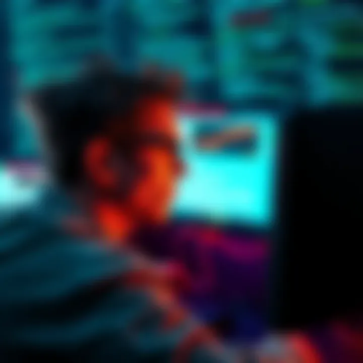 Hacked Kraken Account A distressed person looks at their computer screen showing a hacked Kraken account, with alert messages about lost funds. They appear worried and confused about how to recover their money.