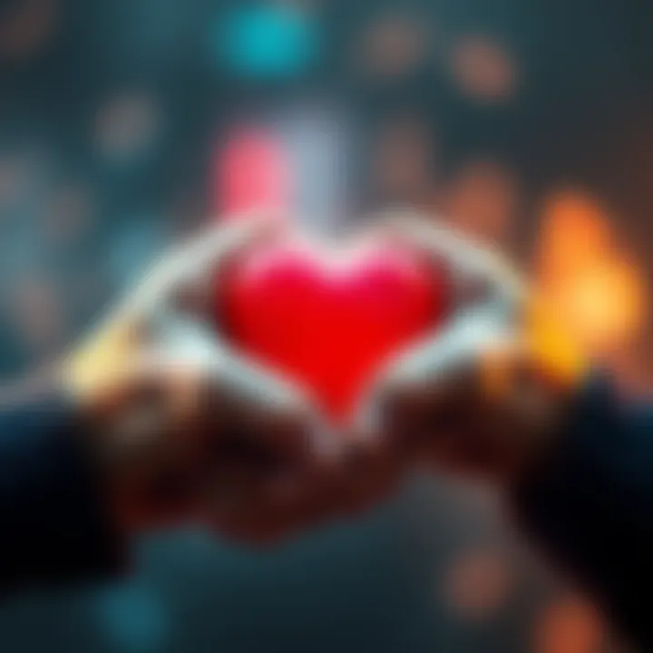 Two hands gently holding a heart symbolizing compassion and kindness among people