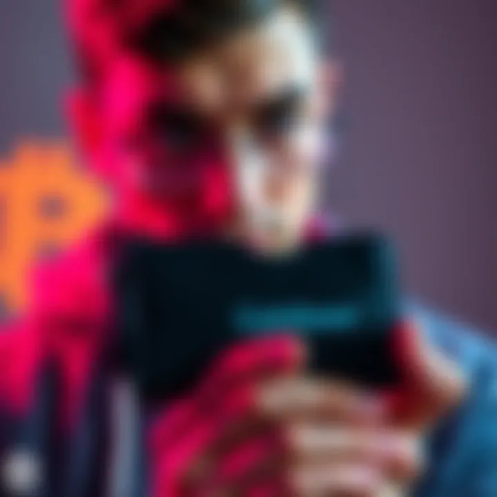 A person deciding between a hardware wallet and using an exchange, showing a Trezor wallet next to the Coinbase logo.