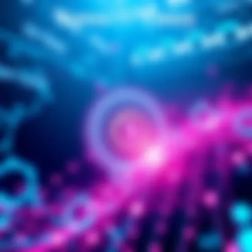 Graphic showing the concept of Hashgraph technology with interconnected nodes and data flow, illustrating its impact on various industries.