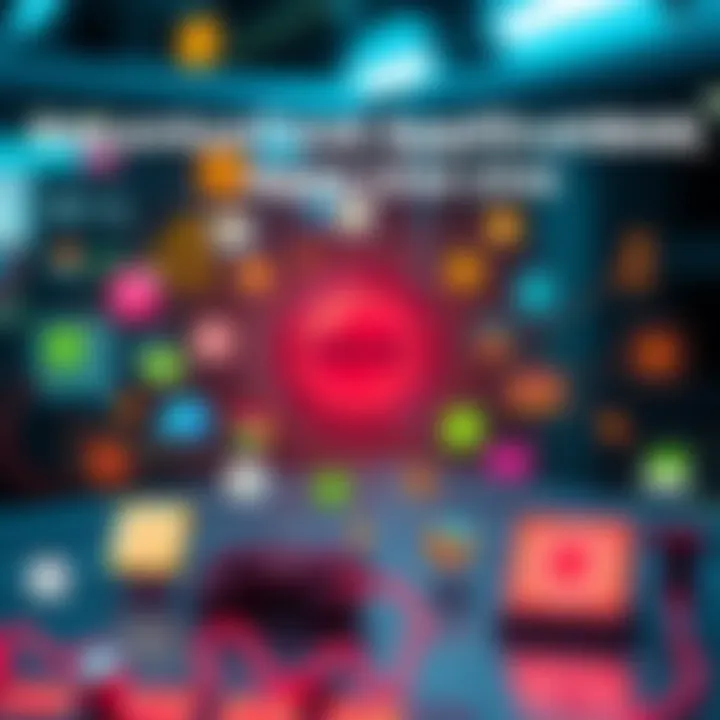 HBAR Decentralized Applications Overview A graphical representation showing various HBAR decentralized applications in action with icons and logos of each app.