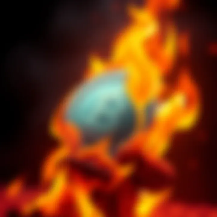 An illustration of an HBAR token surrounded by flames, representing the new fee burn mechanism and its impact on token economics.