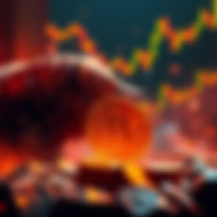 A visual representation showing contrasting sentiments about Hbar amidst Bitcoin's rise, featuring graphs and forum discussions.