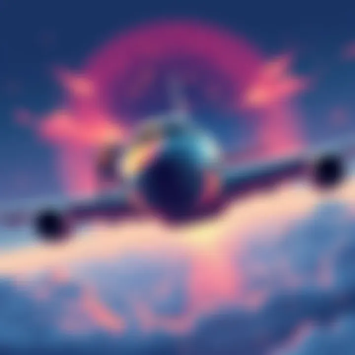 Illustration of a plane with engineers changing its engine mid-flight, symbolizing Hedera's network upgrades for real-time data