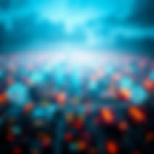 A digital graphic representing Hedera's vision as the unseen trust layer in a connected economy, showing various industries interacting seamlessly.