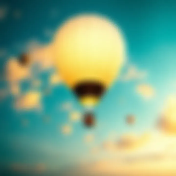 A helium balloon ascending into the sky, symbolizing Helium's price growth