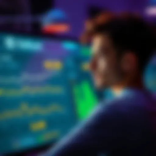 A graphic showing a person looking confused while staring at a screen displaying data transfer stats with no earnings, highlighting concerns about Helium's reward system.