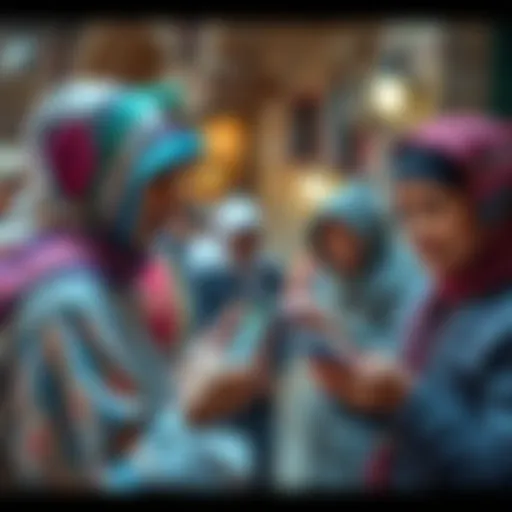 Afghan people using HesabPay for digital cash transfers with mobile phones and debit cards