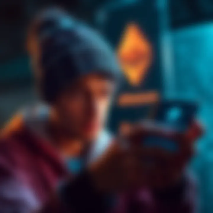 A person looking frustrated while checking high transaction fees for sending USDC on a smartphone.