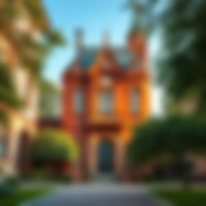A beautiful old building representing cultural heritage, showcasing its architectural details and surrounded by greenery.