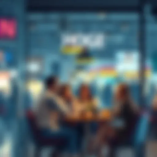 People discussing trends related to Hoge at a café