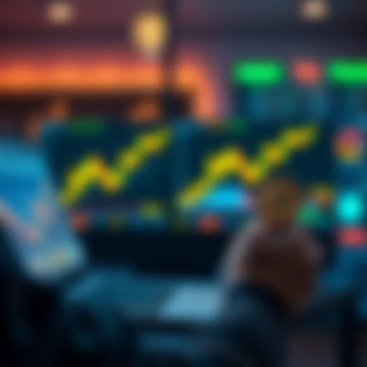 A person looking at a laptop with cryptocurrency charts on the screen, contemplating investment strategies.