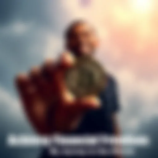 A person proudly holding a Bitcoin coin with a smile, representing their achievement and financial freedom.